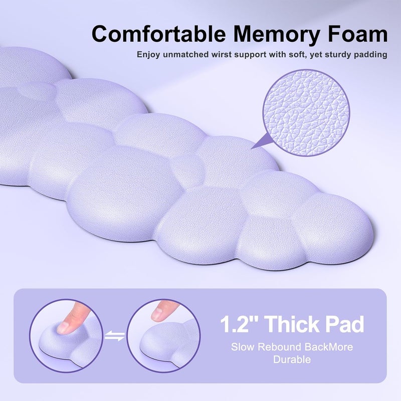 MOKURU Cloud Mouse Pad with Wrist Rest, Cloud Keyboard Wrist Rest, Mouse Pad Wrist Support, Ergonomic Keyboard Mouse Wrist Support (Purple) - Image 5